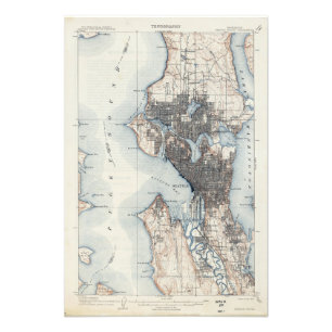 Foto Mapa del vintage de Seattle Washington