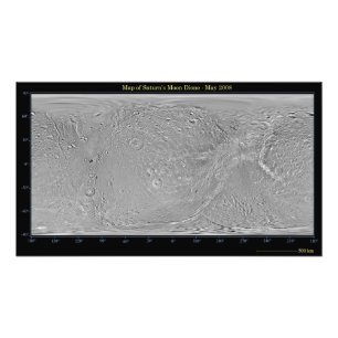 Foto Mapa global de la luna Dione de Saturn