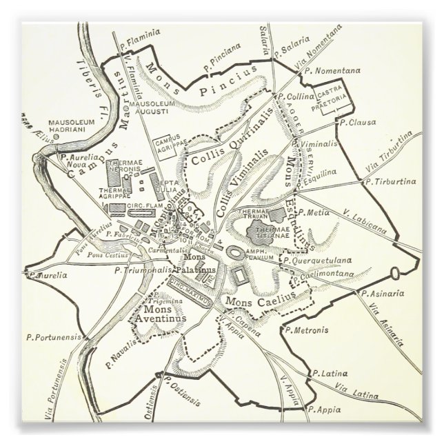 Foto Mapa histórico de la ciudad de Roma (Frente)