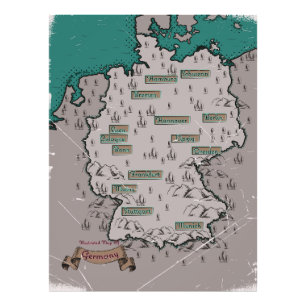 Foto Mapa ilustrado antiguo de Alemania