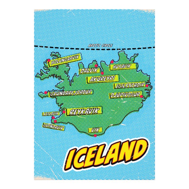 Foto Mapa ilustrado de arte pop en Nueva York (Frente)