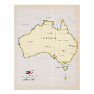 Foto Mapa ilustrado de Australia