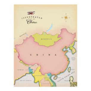 Foto Mapa ilustrado de china