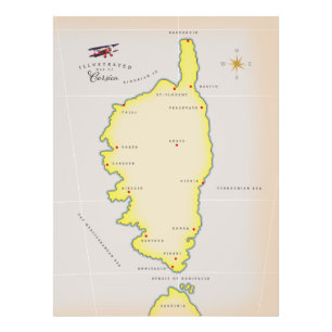 Foto Mapa ilustrado de Córcega
