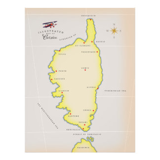Foto Mapa ilustrado de Córcega