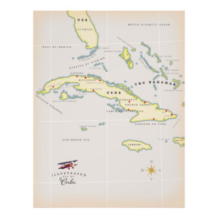 Foto Mapa ilustrado de Cuba