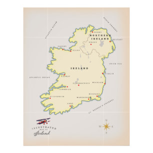 Foto Mapa ilustrado de Irlanda