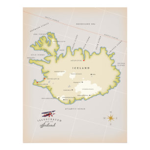 Foto Mapa ilustrado de Islandia