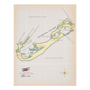 Foto Mapa ilustrado de las Bermudas