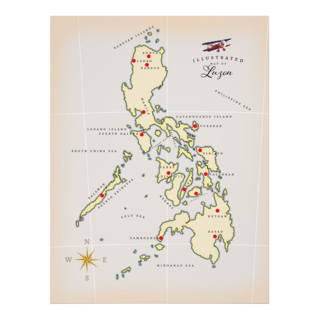 Foto Mapa ilustrado de Luzón mapa de Filipinas (Frente)