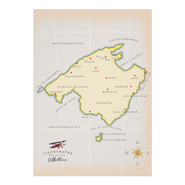 Foto Mapa ilustrado de Mallorca (Frente)