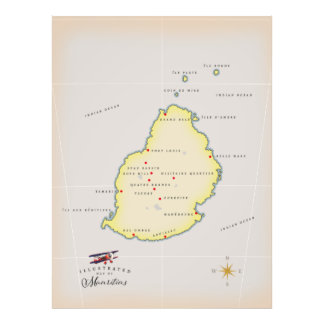 Foto Mapa ilustrado de Mauricio