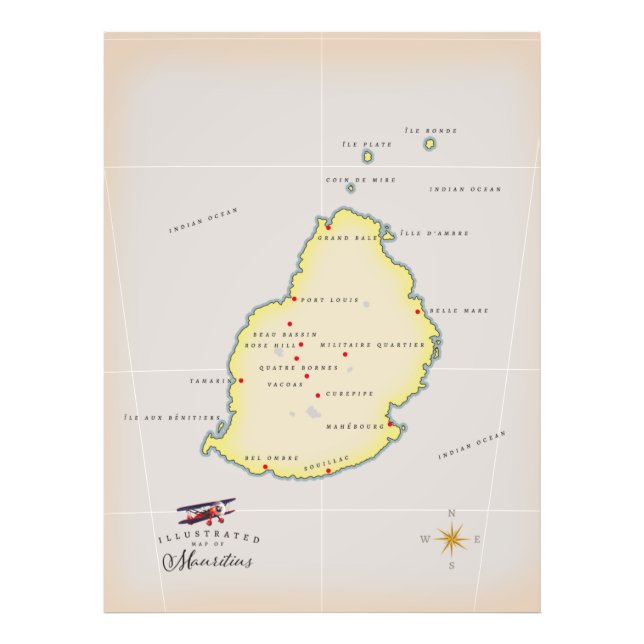 Foto Mapa ilustrado de Mauricio (Frente)