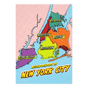 Foto Mapa ilustrado de Nueva York de Pop Art