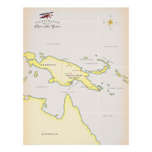 Foto Mapa ilustrado de Papúa Nueva Guinea