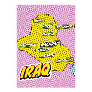 Foto Mapa ilustrado de Pop Art en Irak