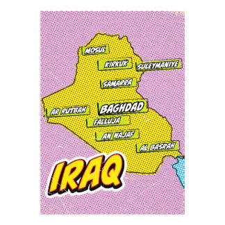 Foto Mapa ilustrado de Pop Art en Irak