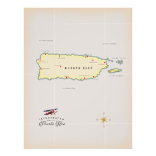 Foto Mapa ilustrado de Puerto Rico.