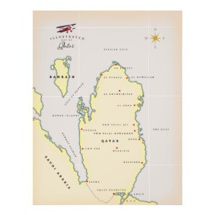 Foto Mapa ilustrado de Qatar