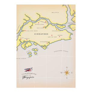 Foto Mapa ilustrado de Singapur
