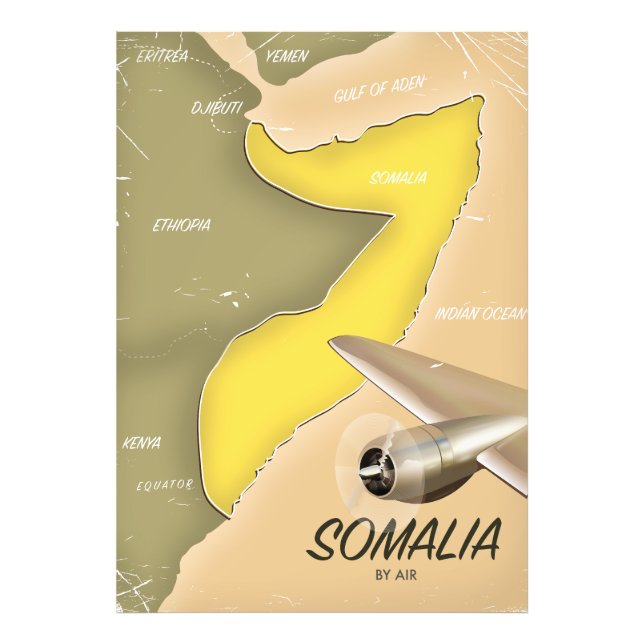 Foto mapa ilustrado de Somalia (Frente)