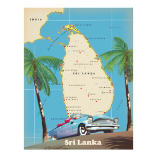 Foto Mapa ilustrado de Sri Lanka