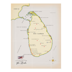 Foto Mapa ilustrado de Sri Lanka