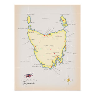 Foto Mapa ilustrado de Tasmania.