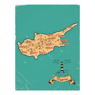 Foto Mapa ilustrado de viajes Chipre