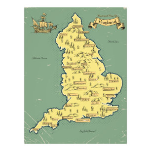 Foto Mapa ilustrado de viajes de Inglaterra