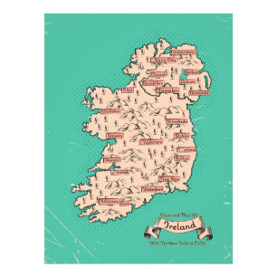Foto Mapa ilustrado de viajes de Irlanda