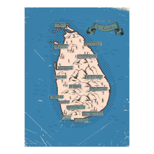 Foto Mapa ilustrado de viajes de Sri Lanka