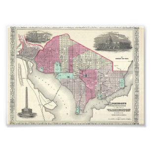Foto Mapa Johnson de Washington D.C. 1866