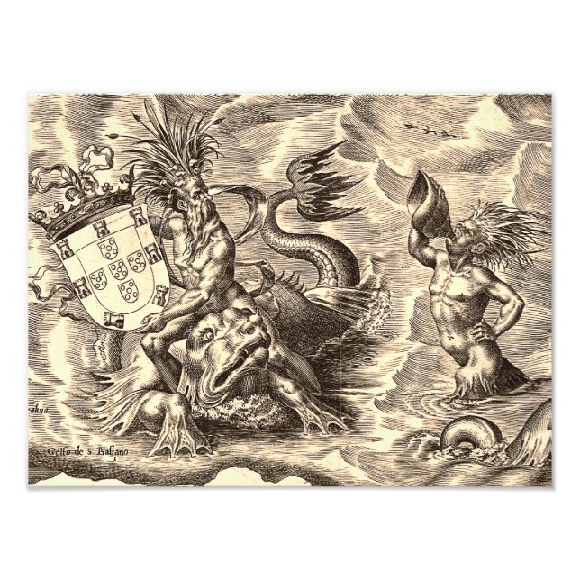 Foto Mapa mundial de Poseidon y Delphin (Frente)