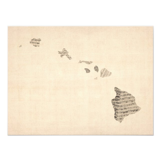Foto Mapa musical de hoja antigua de Hawaii (Frente)