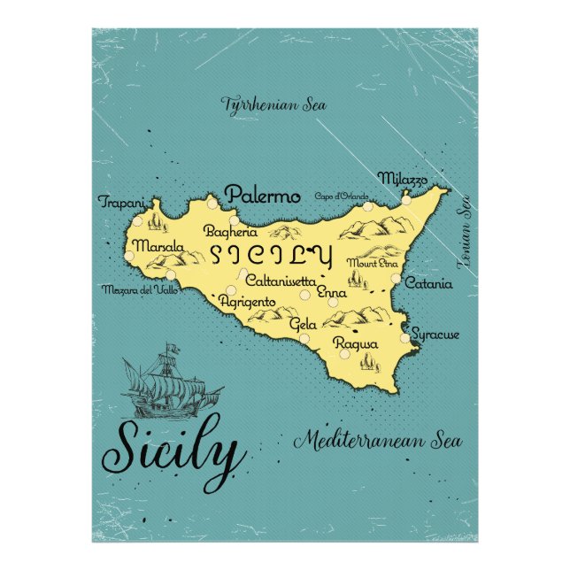 Foto Mapa náutico vintage de Sicilia (Frente)