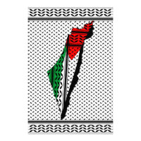 Mapa palestino con bandera y patrón de Keffiyeg