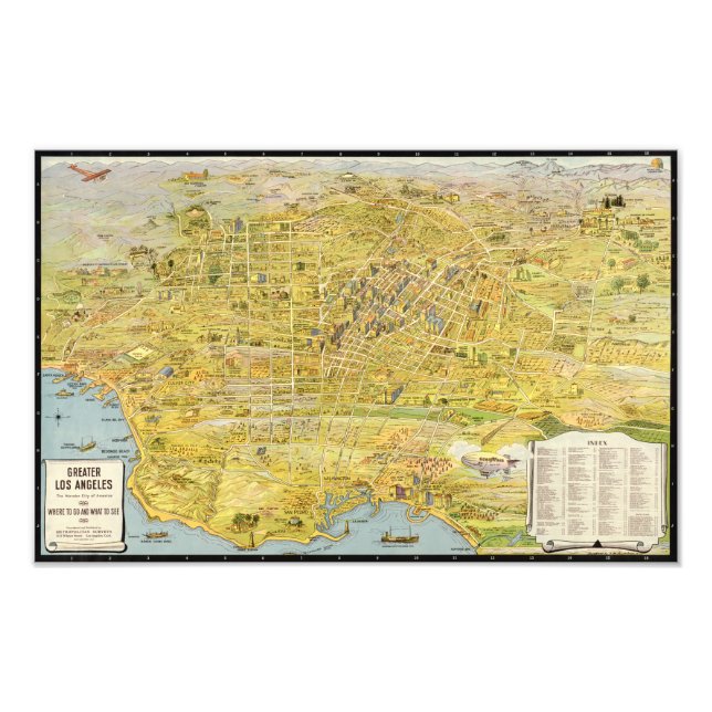 Foto Mapa restaurado del Gran Los Ángeles 1932 (Frente)