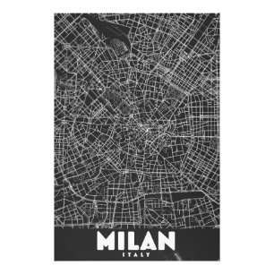 Foto Mapa Retro de Milán Italia