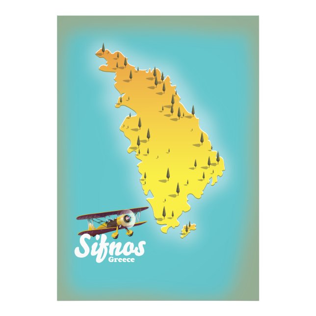 Foto Mapa retro de Sifnos Grecia (Frente)