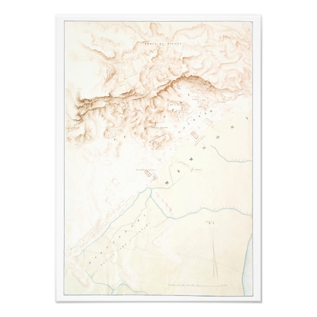 Foto Mapa topográfico de las ruinas del Poster Thebes (Frente)