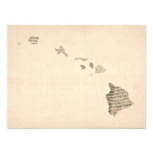 Foto Mapa viejo de la partitura de Hawaii