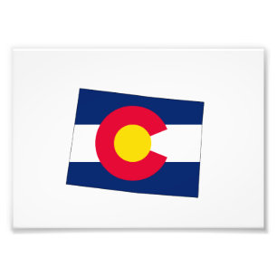 Foto Mapa y bandera del estado de Colorado