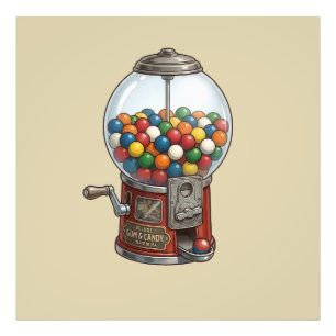 Foto Máquina de chicles roja vintage y caramelos colori