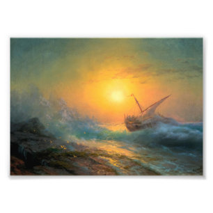 Foto Mar de la tormenta al atardecer, Aivazovsky