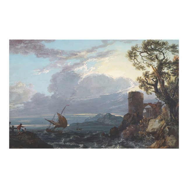 Foto Mar de tormenta con ruinas y figuras de castillo ( (Frente)