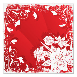 Foto Marco floral rojo y blanco