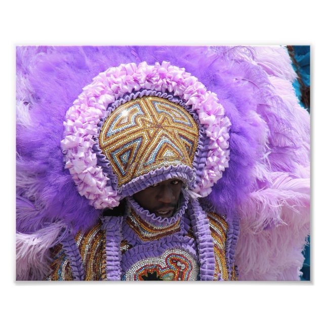 Foto Mardi Gras Indian en Nueva Orleans (Frente)