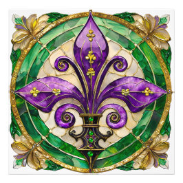Foto Mardi Gras Sained Glass Fleur de lis