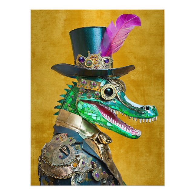 Foto Mardi Gras Steampunk Fiesta Animal Alligator (Frente)